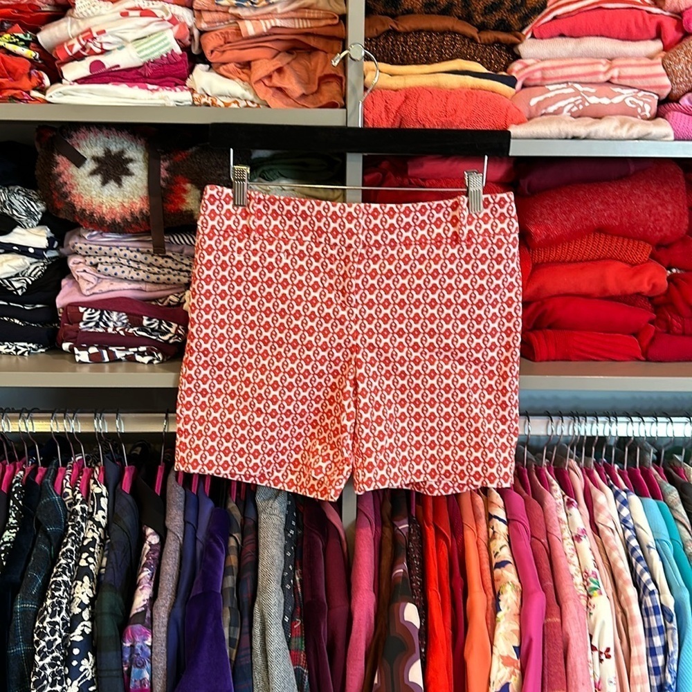Loft Riviera deep pink/red and white design shorts